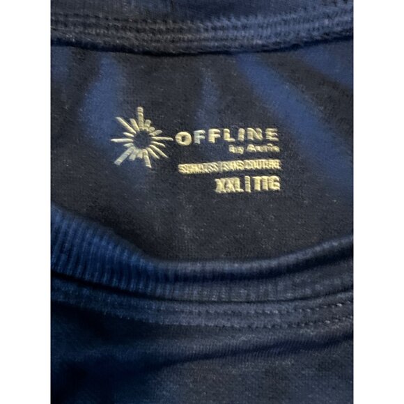 Offline By Aerie Womens Seamless Sidewalk Workout Top Crop Top XXL Navy - Picture 2 of 6